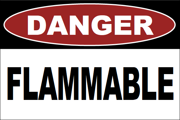 Danger Flammable Sign 6 x 4 - Version 1